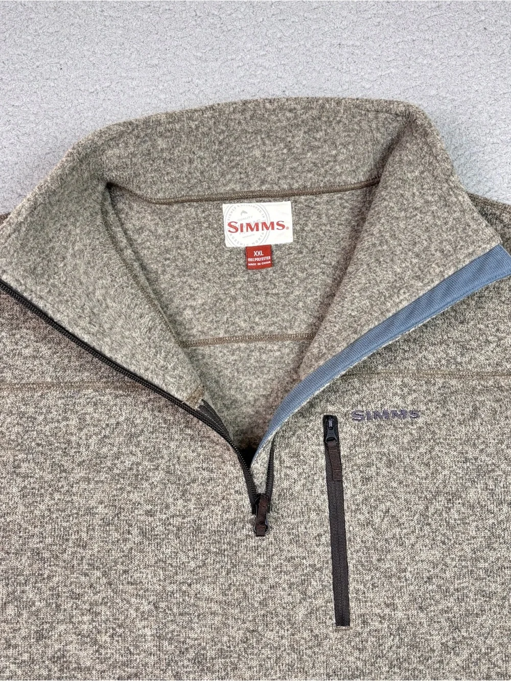 SIMMS Fishing Sweater Men's Size XXL Fleece 1/4 Zip Pullover Outdoor